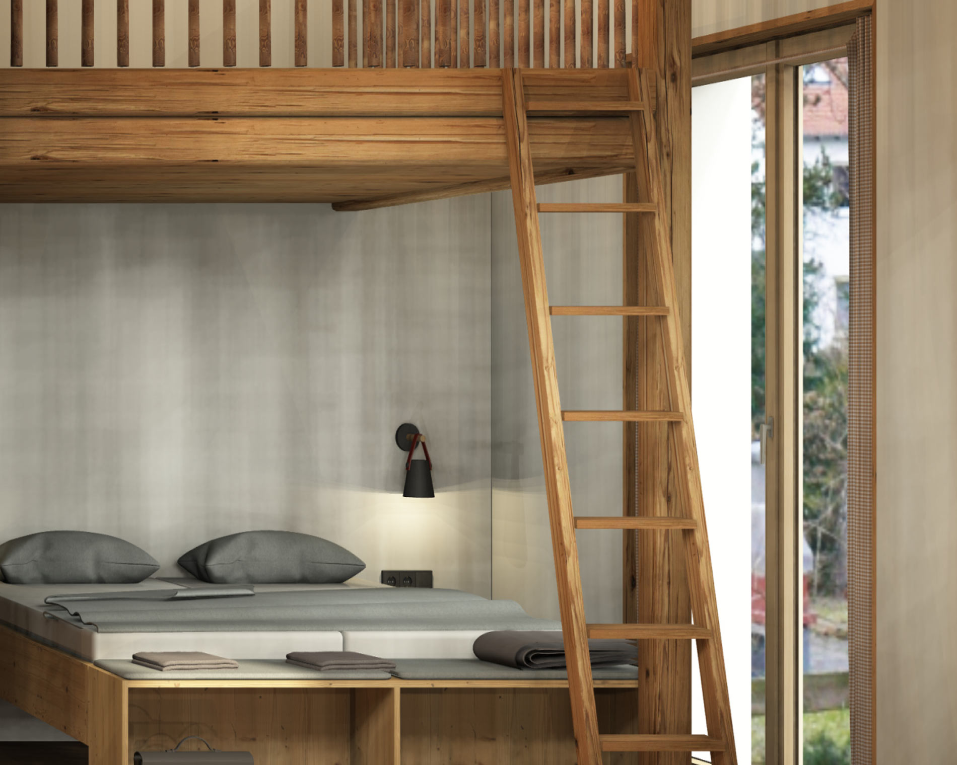 Visualisierung einer gemütlichen Schlafkoje